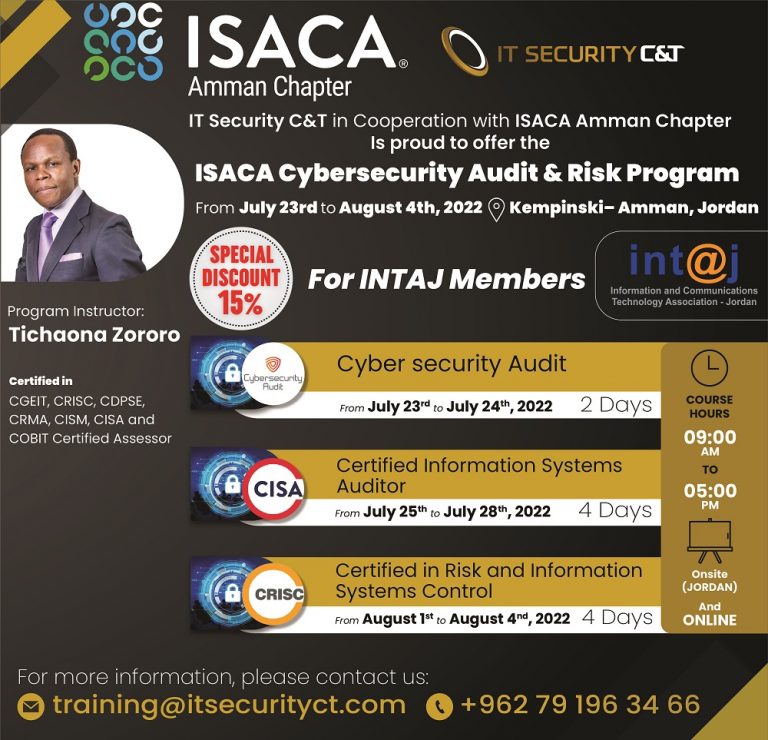 “ISACA Cybersecurity Audit & Risk program”training – int@j
